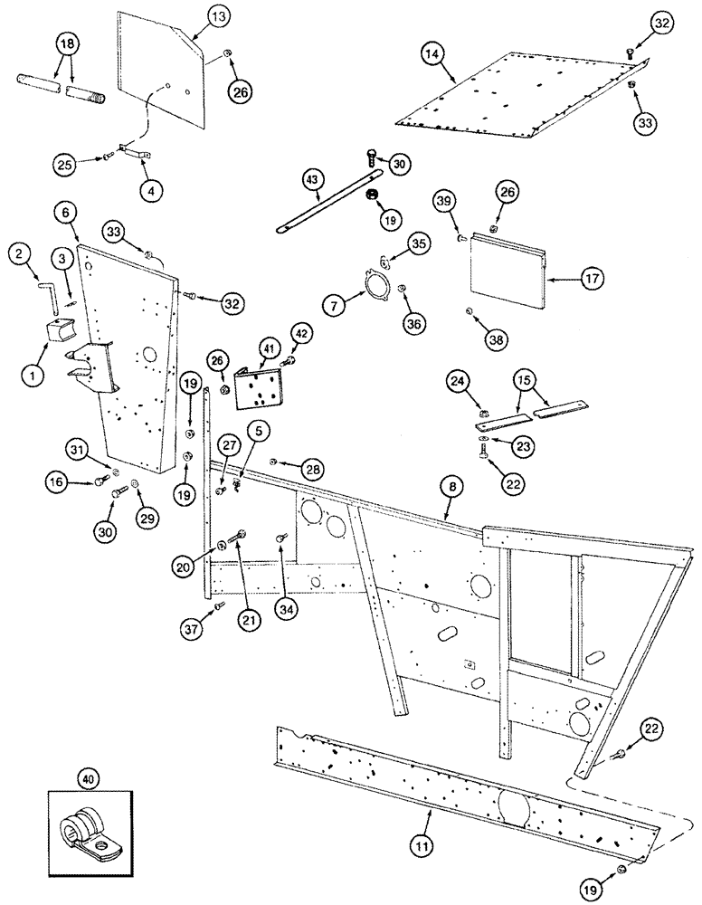 Схема запчастей Case IH 2344 - (09H-03) - SEPARATOR - DOORS - RIGHT HAND (12) - CHASSIS