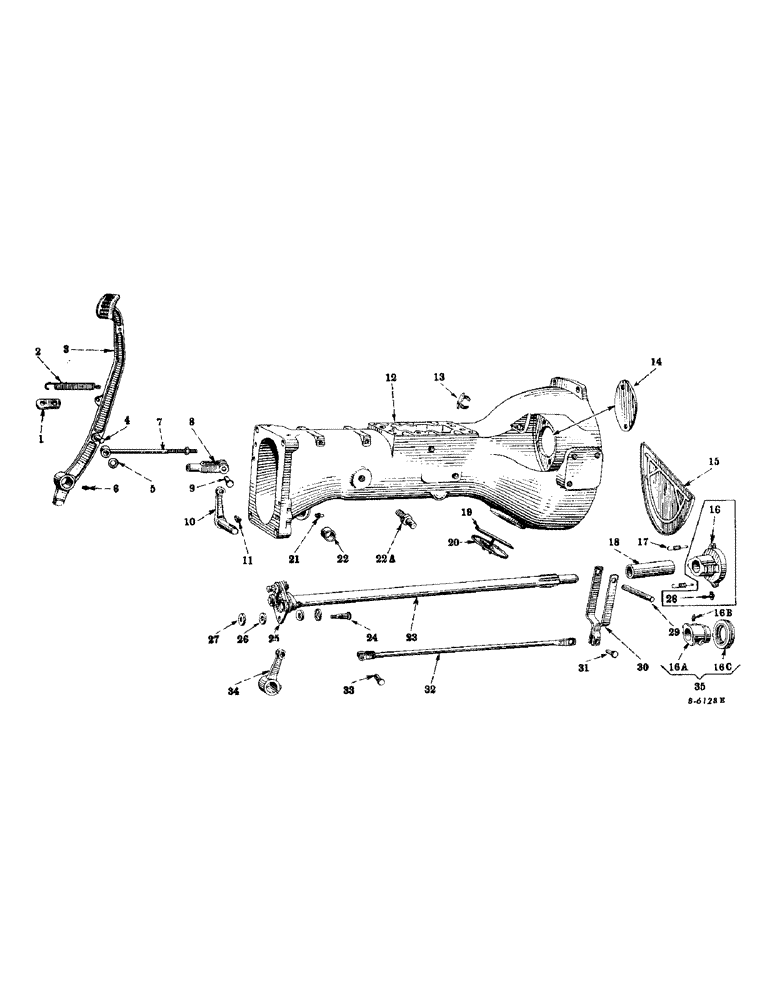 Схема запчастей Case IH 230 - (161) - CHASSIS, CLUTCH HOUSING, CONTROLS AND CONNECTIONS, FARMALL 200 & 230 TRACTORS (12) - CHASSIS