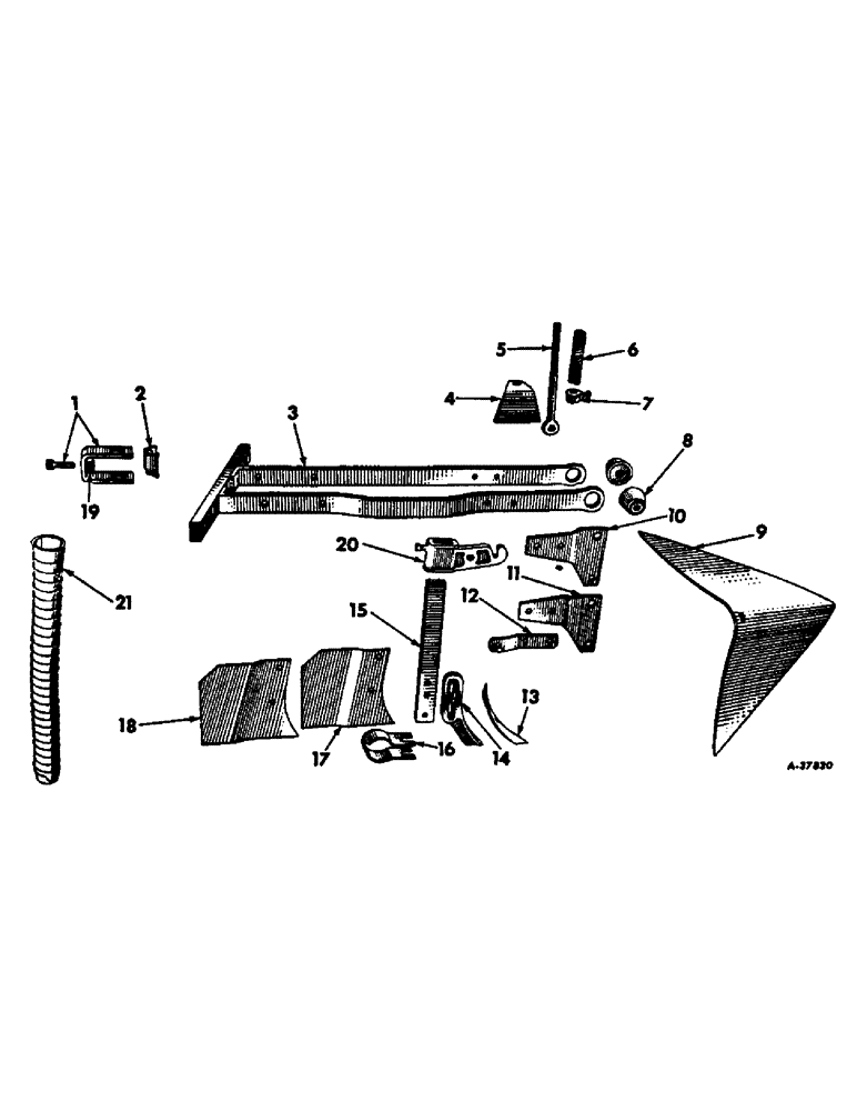 Схема запчастей Case IH 82-SERIES - (B-19) - COVERING FRAME AND SEED TUBE, BLACKLAND PLANTER EQUIPMENT 