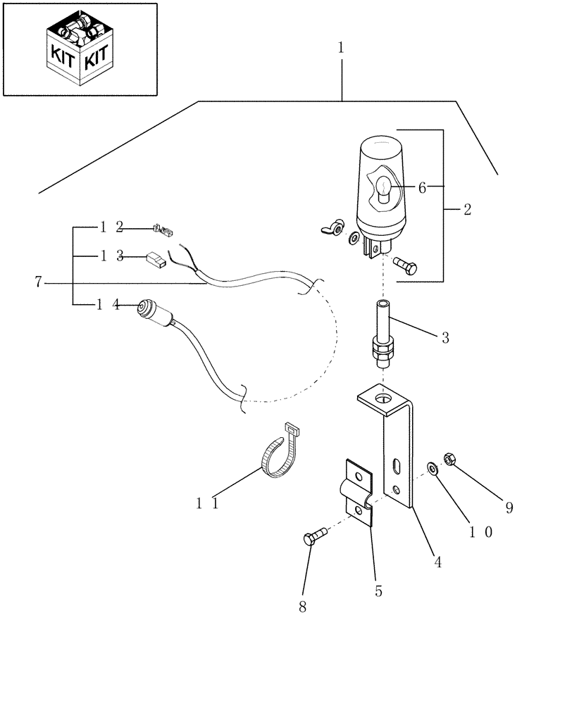 Схема запчастей Case IH RB454 - (18.06) - DIA KIT, ROTATING BEACON (18) - ACCESSORIES