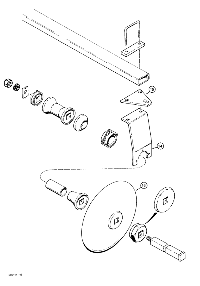 Схема запчастей Case IH 370 - (9-34) - FRONT AND REAR GANGS AND GANG BARS (09) - CHASSIS/ATTACHMENTS