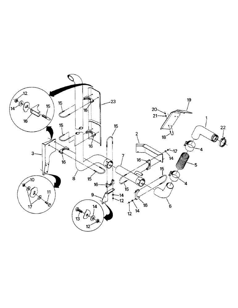 Схема запчастей Case IH 9110 - (04-63) - EXHAUST SYSTEM (04) - Drive Train