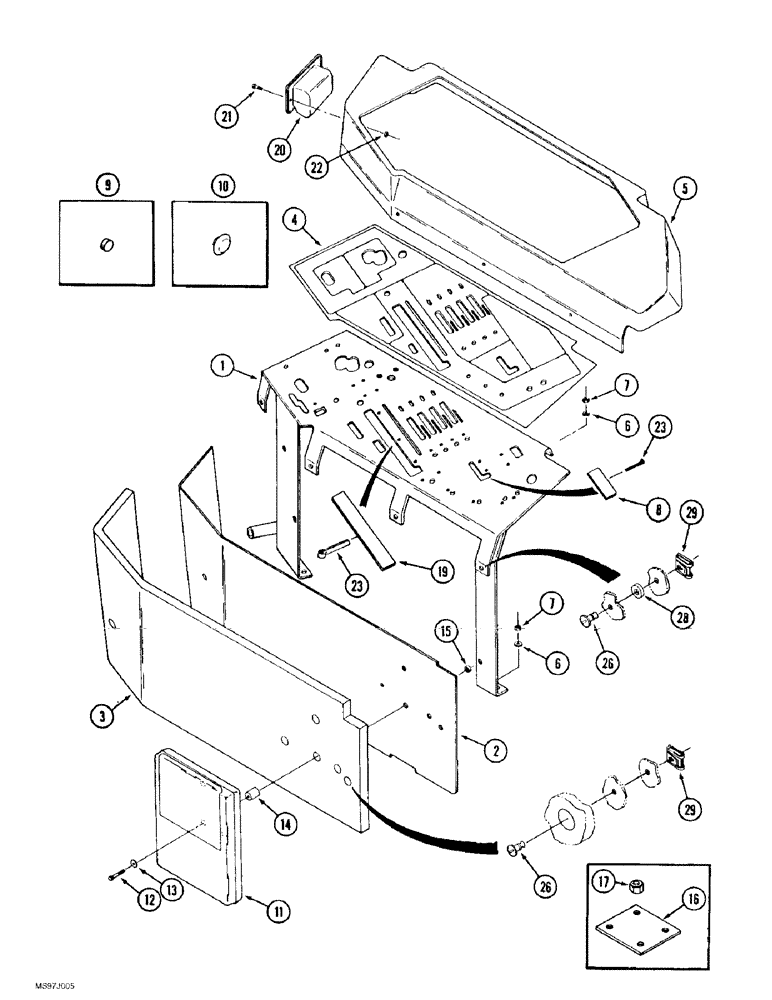 Схема запчастей Case IH 9370 - (9-056) - CAB CONTROL CONSOLE, POWER SHIFT TRACTOR (09) - CHASSIS/ATTACHMENTS