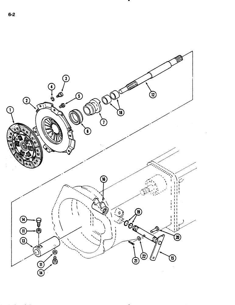 Схема запчастей Case IH 235 - (6-02) - ENGINE CLUTCH (06) - POWER TRAIN