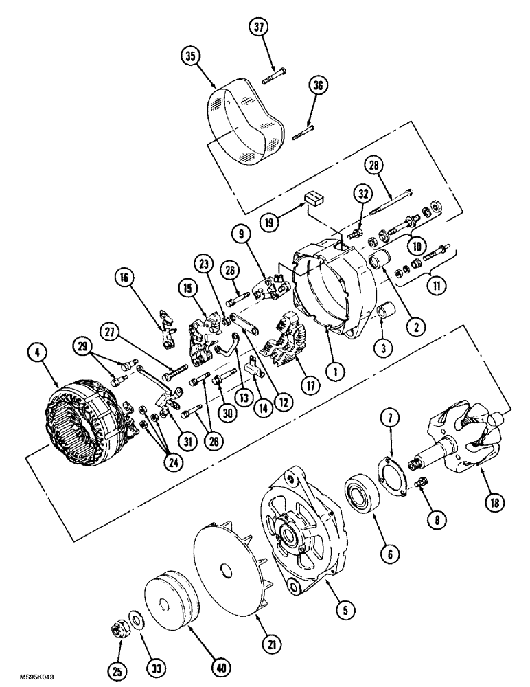 Схема запчастей Case IH 9350 - (4-44) - ALTERNATOR ASSEMBLY (04) - ELECTRICAL SYSTEMS