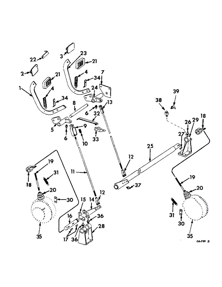 Схема запчастей Case IH 715 - (04-01) - BRAKES, BRAKE PEDAL AND LINKAGE (5.1) - BRAKES