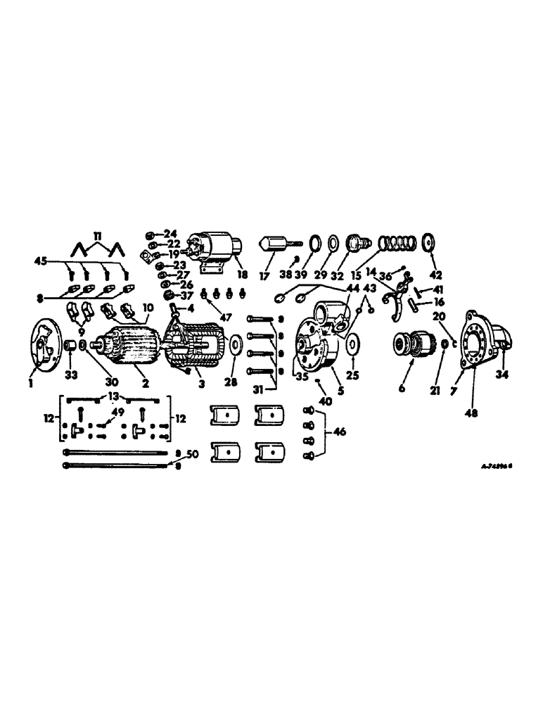 Схема запчастей Case IH 403 - (242) - CRANKING MOTOR, DELCO REMY, D-301 ENGINE (55) - ELECTRICAL SYSTEMS