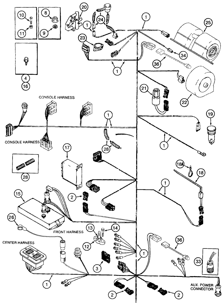 Схема запчастей Case IH 2388 - (04-10) - HARNESS - CAB, LOWER REAR BSN JJC0267149 (06) - ELECTRICAL