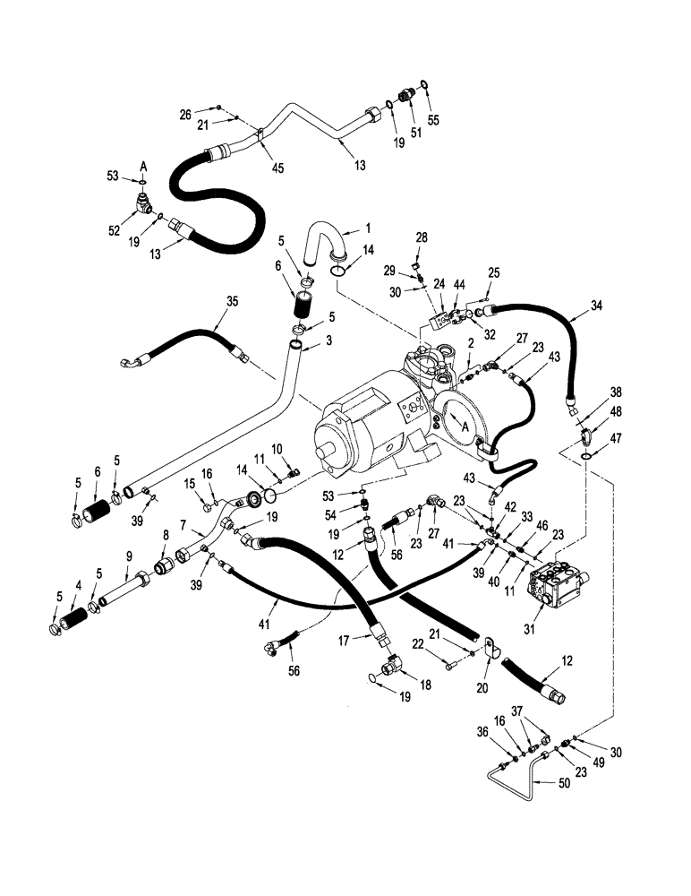 Схема запчастей Case IH STEIGER 385 - (08-21) - STANDARD HYDRAULICS - PUMP LUBRICATION CIRCUIT, WITH MANUAL SHIFT TRANSMISSION (08) - HYDRAULICS