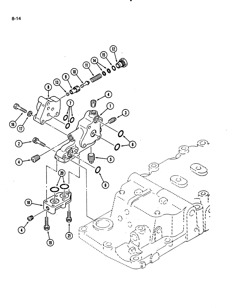 Схема запчастей Case IH 275 - (8-14) - HYDRAULIC ADAPTER (08) - HYDRAULICS