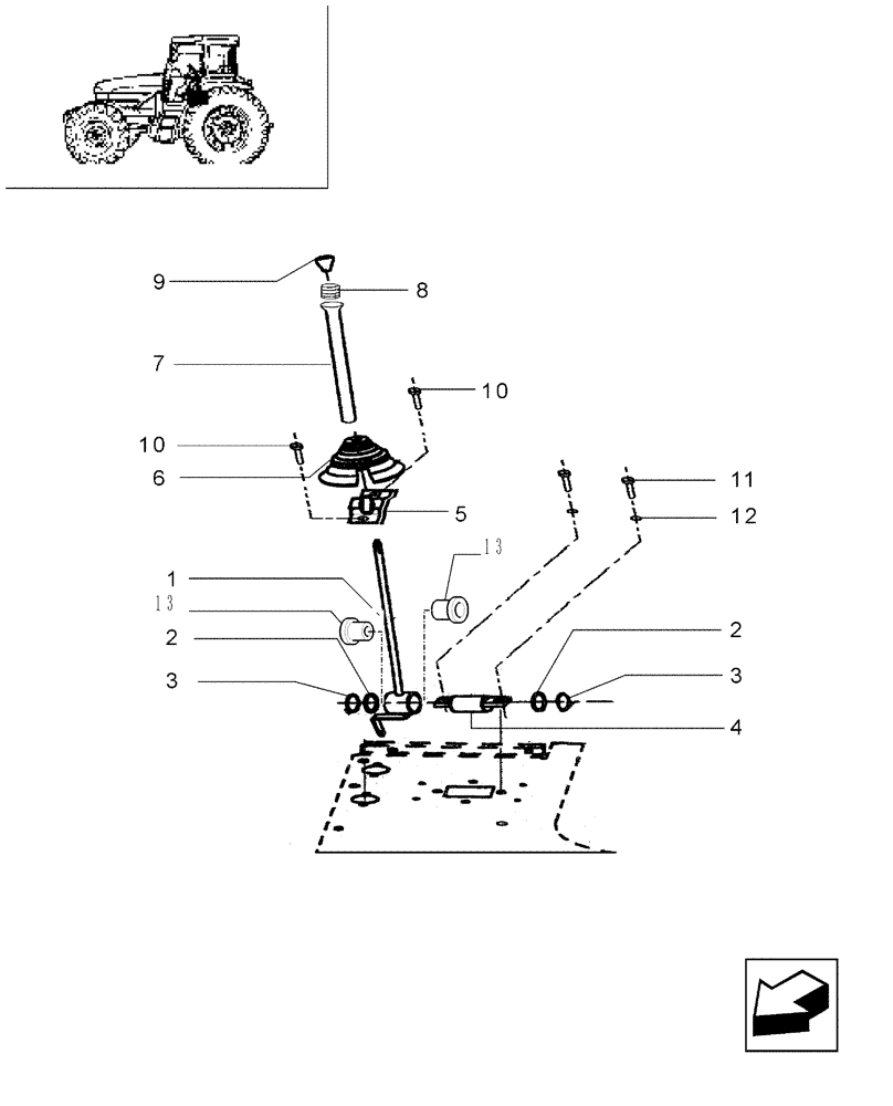 Схема запчастей Case IH JX90 - (1.92.0[06]) - CAB - REVERSER CONTROL - LEVER, COVERING, HANDGRIP AND CASING (10) - OPERATORS PLATFORM/CAB