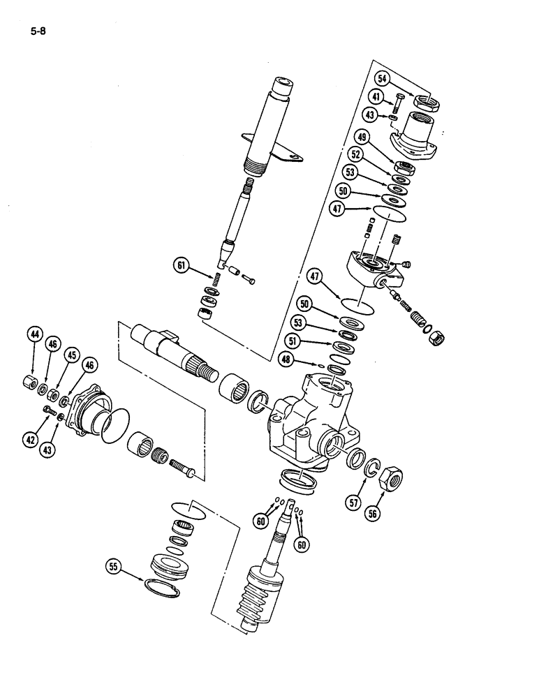 Схема запчастей Case IH 245 - (5-08) - GEAR BOX ASSEMBLY, POWER STEERING (05) - STEERING