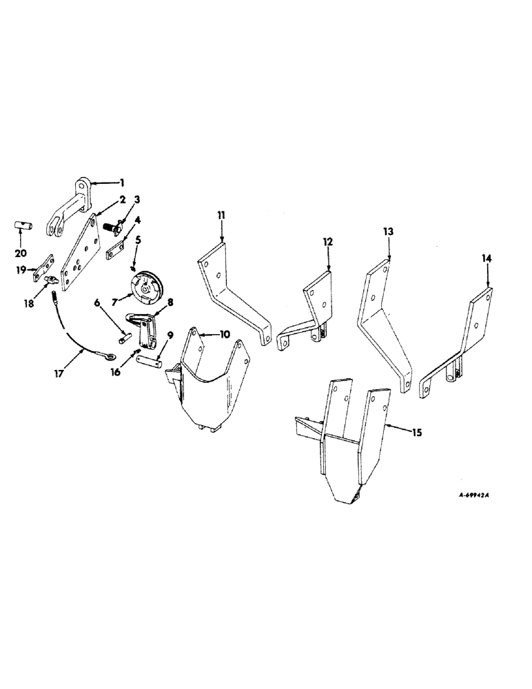 Схема запчастей Case IH 105 - (B-02) - SIDE MOUNTING PLATES, LIFTING CABLE AND LIFT ARM 