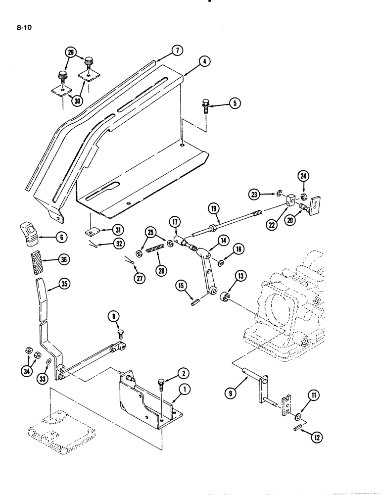 Схема запчастей Case IH 1130 - (8-10) - POSITION CONTROL LEVERS (08) - HYDRAULICS