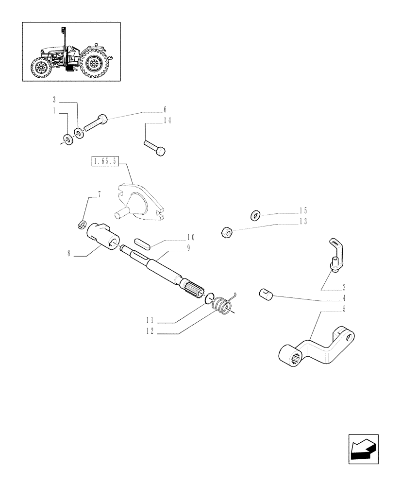 Схема запчастей Case IH JX1095C - (1.67.2) - HANDBRAKE CONTROL (05) - REAR AXLE