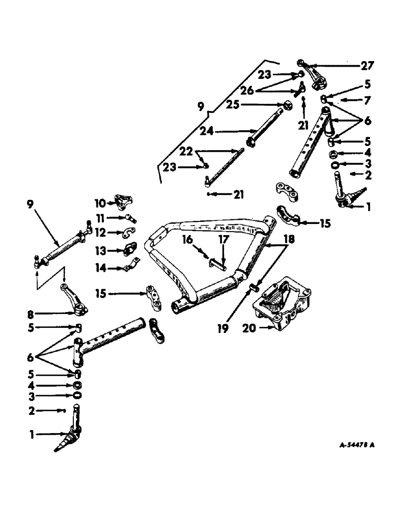 Схема запчастей Case IH 2404 - (088) - FRONT AXLE, STEERING KNUCKLES, ADJUSTABLE FRONT AXLE AND SUPPORTS, INTERNATIONAL SERIES (04) - FRONT AXLE