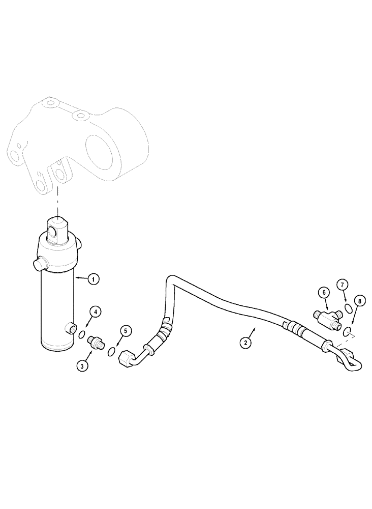 Схема запчастей Case IH MX110 - (08-07) - HYDRAULIC PIPING HITCH (08) - HYDRAULICS