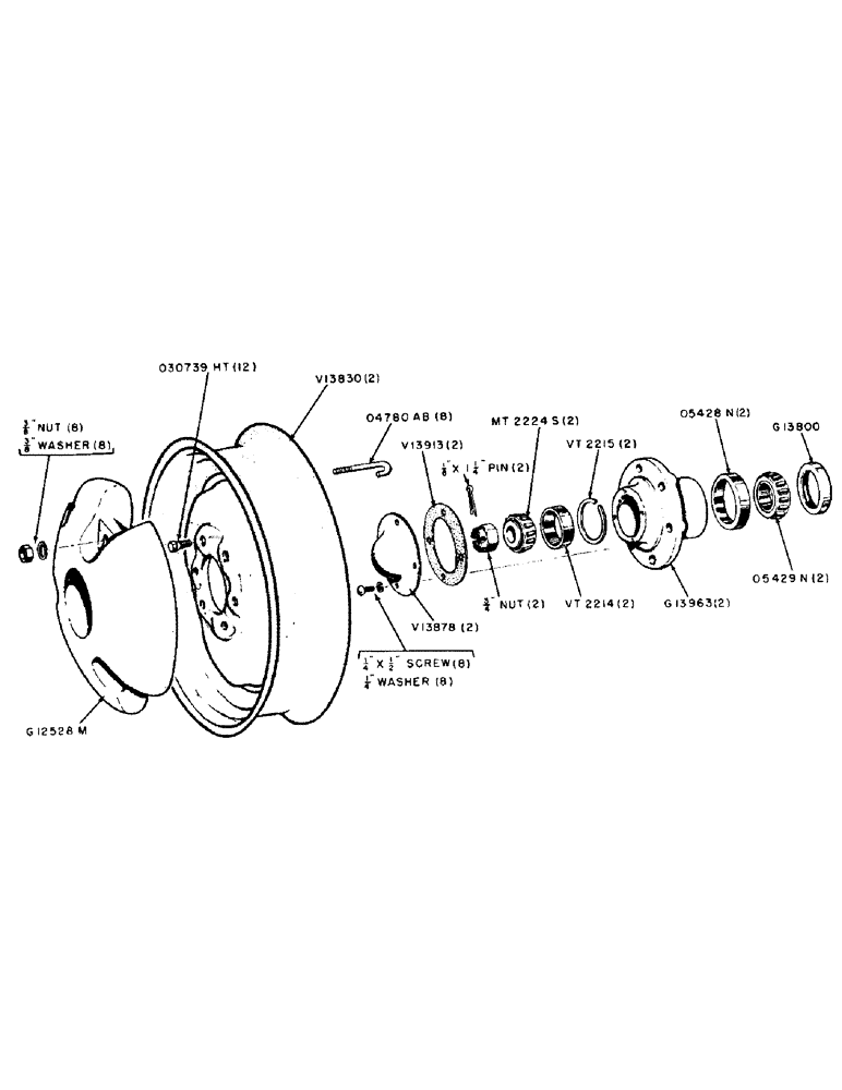 Схема запчастей Case IH 300-SERIES - (132) - FRONT WHEEL AND HUB, 302-312 ADJUSTABLE FRONT AXLE (06) - POWER TRAIN