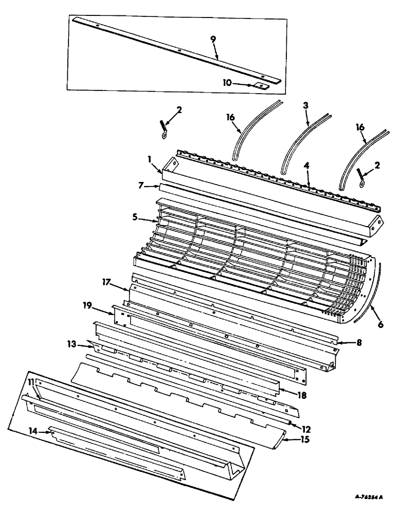 Схема запчастей Case IH 315 - (R-19) - SEPARATOR, CYLINDER CONCAVE AND STONE RETARDER Separation