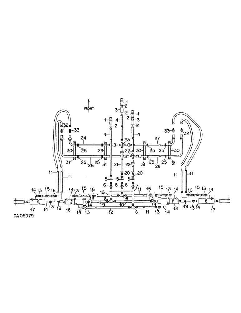 Схема запчастей Case IH 133 - (A-14) - HYDRAULIC CONNECTIONS, UNITS AE, AF & AG, MACHINES BUILT UP (08) - HYDRAULICS