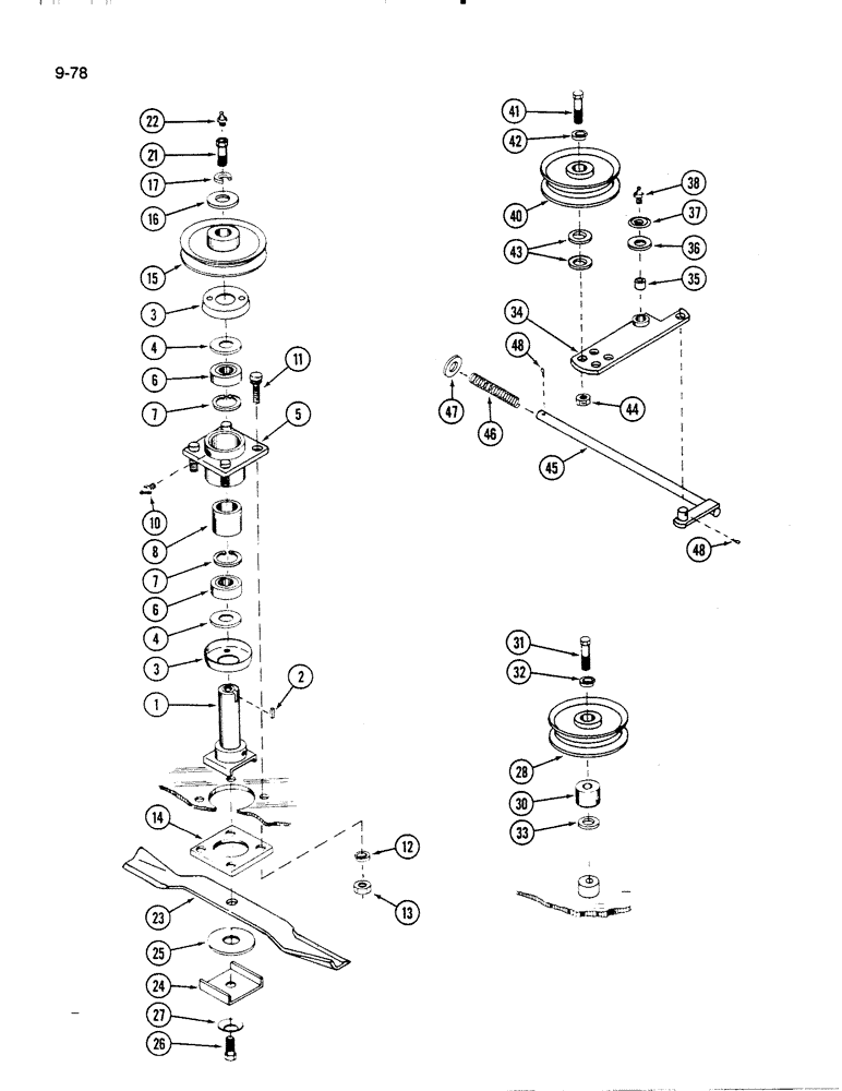 Схема запчастей Case IH 72RS - (9-078) - PULLEYS, BLADES AND SPINDLES (03) - CHASSIS/MOUNTED EQUIPMENT