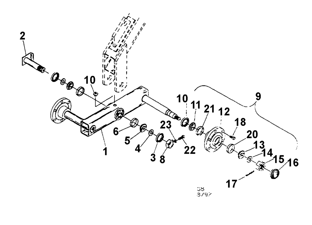 Схема запчастей Case IH TIGER-MATE - (09-08) - 709 & 888 WALKING AXLE (09) - CHASSIS/ATTACHMENTS