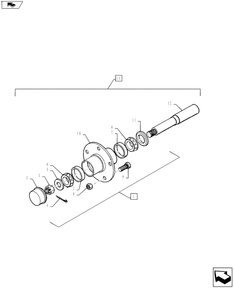 Схема запчастей Case IH TURBO-TIGER - (44.100.02) - HUB & SPINDLE ASSEMBLY (44) - WHEELS