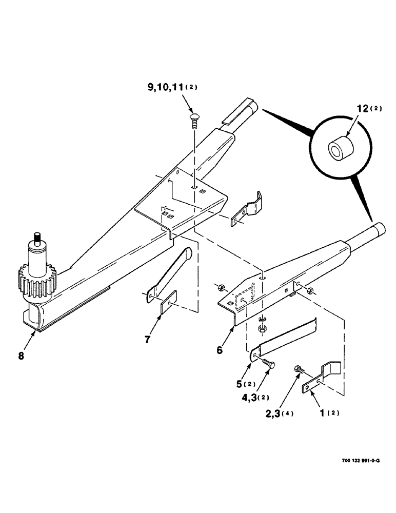 Схема запчастей Case IH 8465 - (6-08) - DUAL TWINE ARM ASSEMBLY (14) - BALE CHAMBER