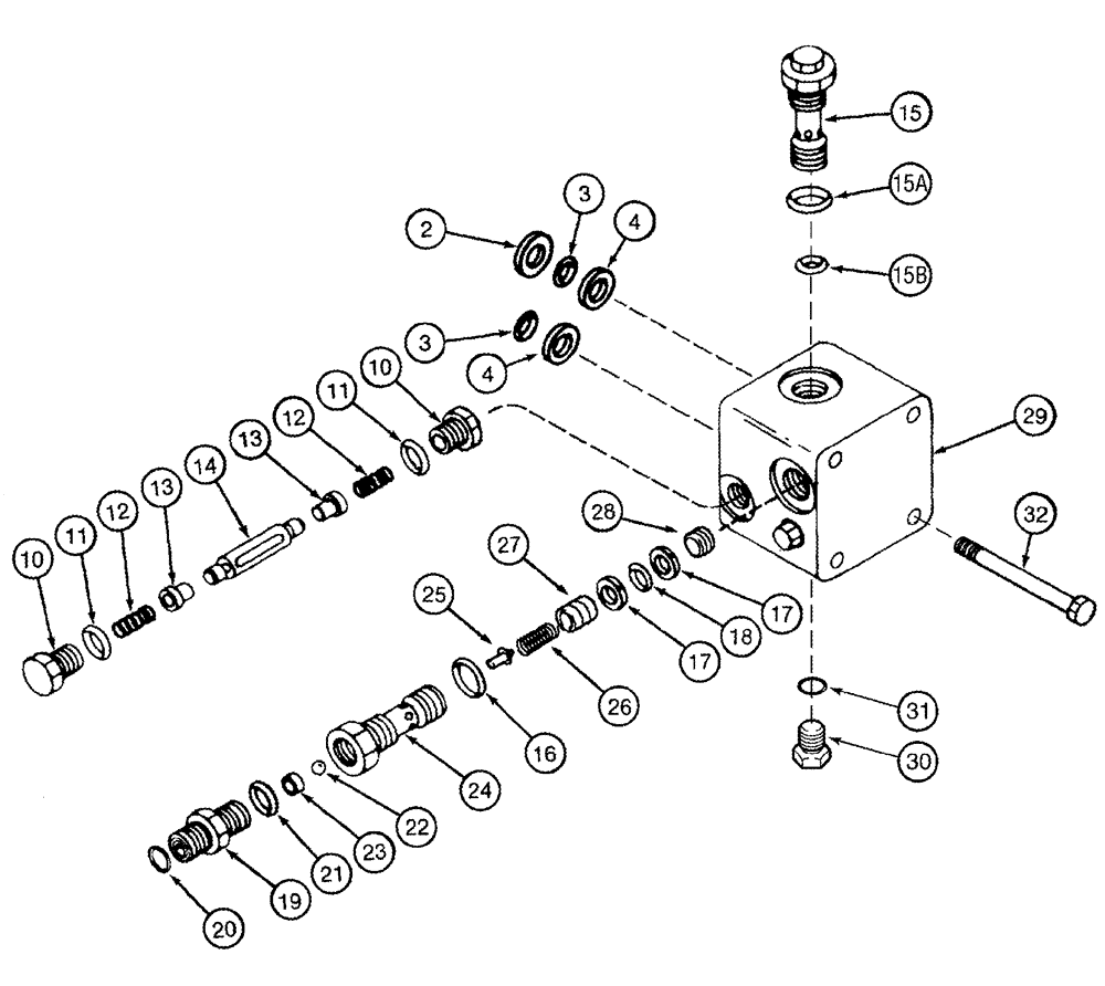 Схема запчастей Case IH 420 - (06-12) - MOTOR ASSY - HYDROSTATIC - RELIEF VALVE BLOCK (03) - POWER TRAIN