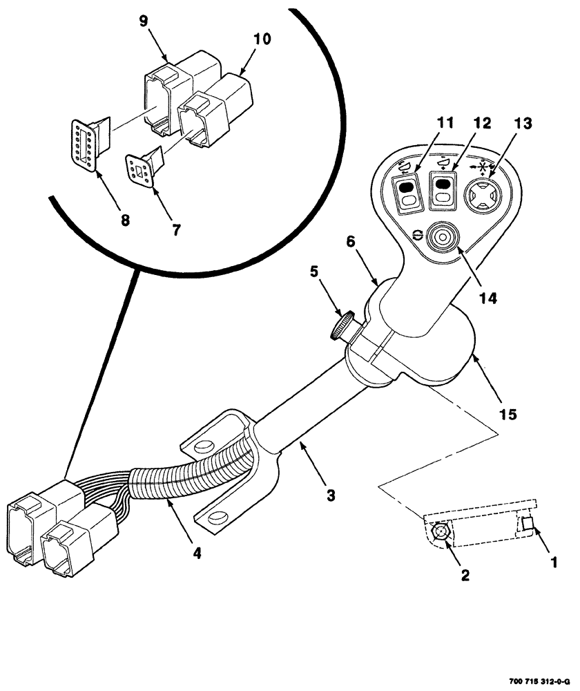 Схема запчастей Case IH 8880HP - (04-024) - CONTROL HANDLE ASSEMBLY (33) - BRAKES & CONTROLS