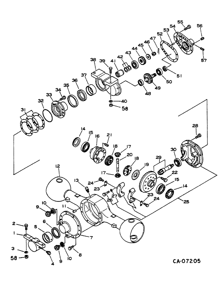 Схема запчастей Case IH 284 - (07-26) - DRIVE TRAIN, DIFFERENTIAL, ALL WHEEL DRIVE, DIESEL ENGINE TRACTORS (04) - Drive Train