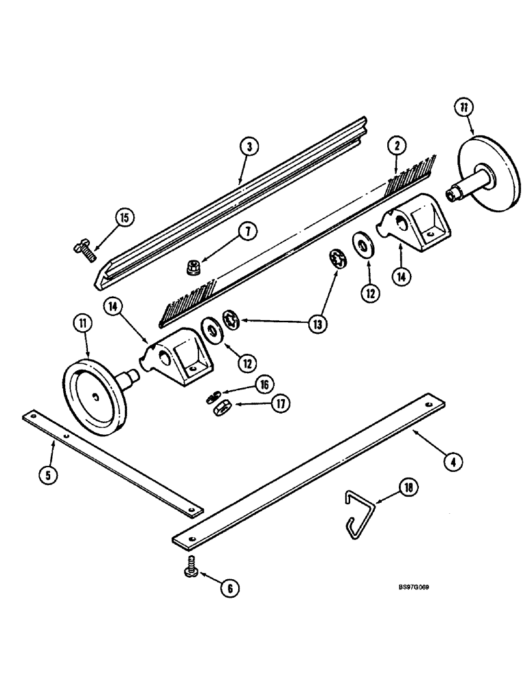 Схема запчастей Case IH 900 - (9-114) - SEED MODULE CUTOFF BRUSH, CYCLO AIR PLANTERS (09) - CHASSIS/ATTACHMENTS