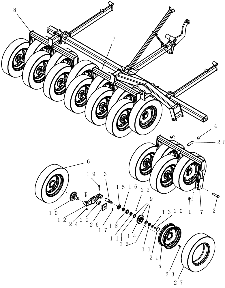 Схема запчастей Case IH 700 - (75.200.18) - PACKER, INNER WING WALKING BEAM - 10" SPACING (75) - SOIL PREPARATION