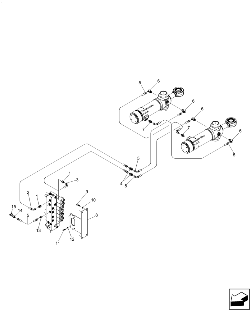 Схема запчастей Case IH A8800 - (35.000.AA[20]) - HYDRAULIC CIRCUIT (ELEVATOR SLEW) (35) - HYDRAULIC SYSTEMS