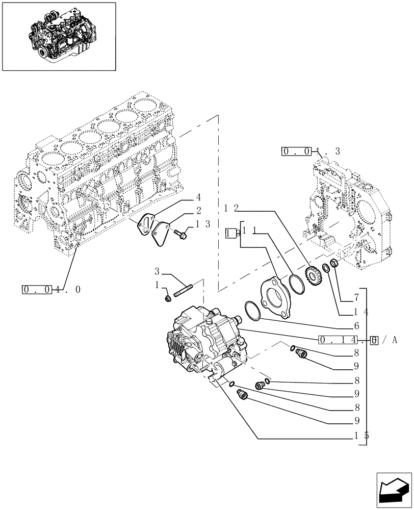 Схема запчастей Case IH F4HE9684J J102 - (0.14.0[01]) - INJECTION PUMP (504041280) 