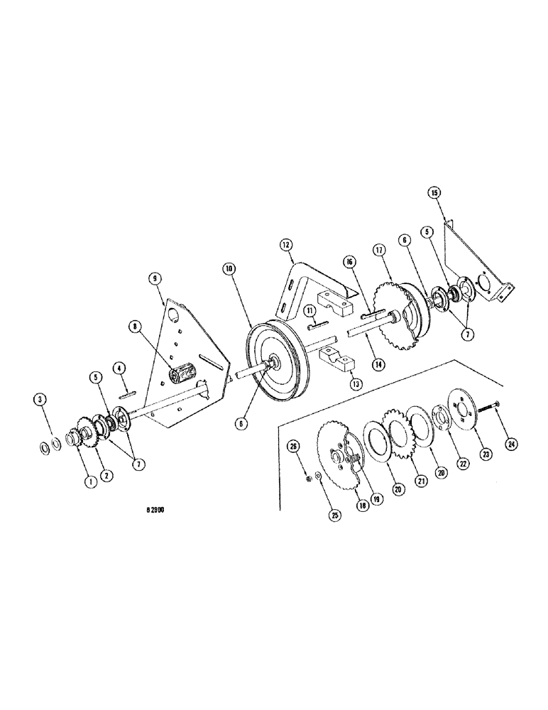 Схема запчастей Case IH 660 - (051A) - MAIN HEADER DRIVE JACKSHAFT, NUMBER 8357001 AND AFTER 