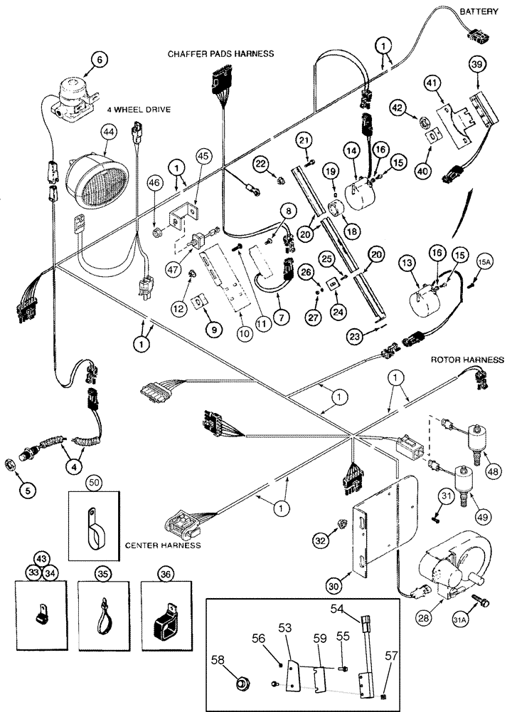 Схема запчастей Case IH 2388 - (04-14) - HARNESS, LEFT HAND SIDE (06) - ELECTRICAL