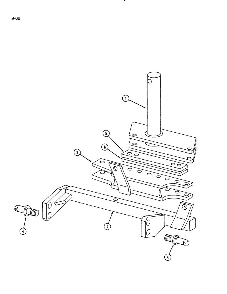 Схема запчастей Case IH 720 - (9-62) - THREE-POINT SHIFTING HITCH, IN THE FURROW (09) - CHASSIS/ATTACHMENTS