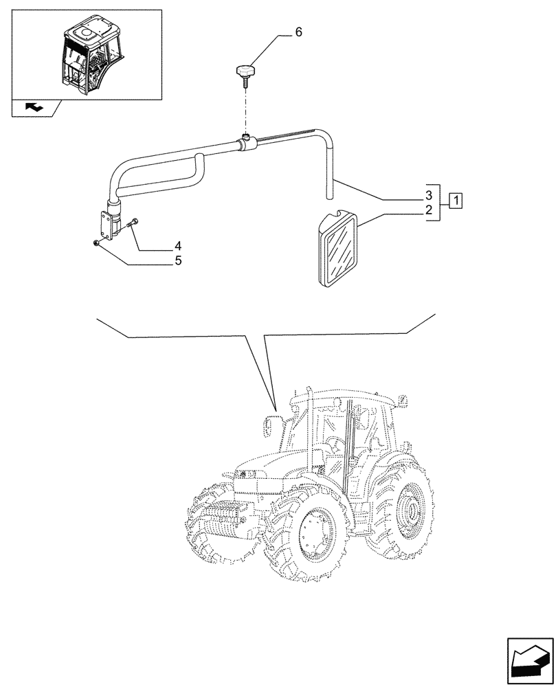 Схема запчастей Case IH JX80 - (1.92.0[63A]) - CAB - EXTERIOR REARVIEW MIRRORS AND COMPONENT PARTS - D5386 (10) - OPERATORS PLATFORM/CAB