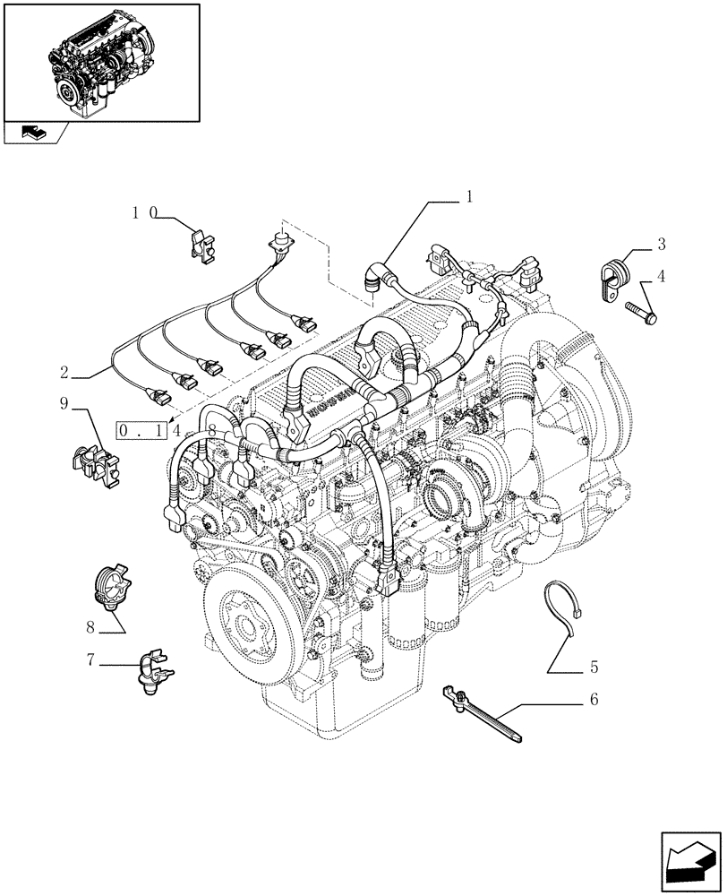 Схема запчастей Case IH F3CE0684C E002 - (0.17.3) - CONNECTIONS CABLE FOR ENGINE INJECTION (504228981) 