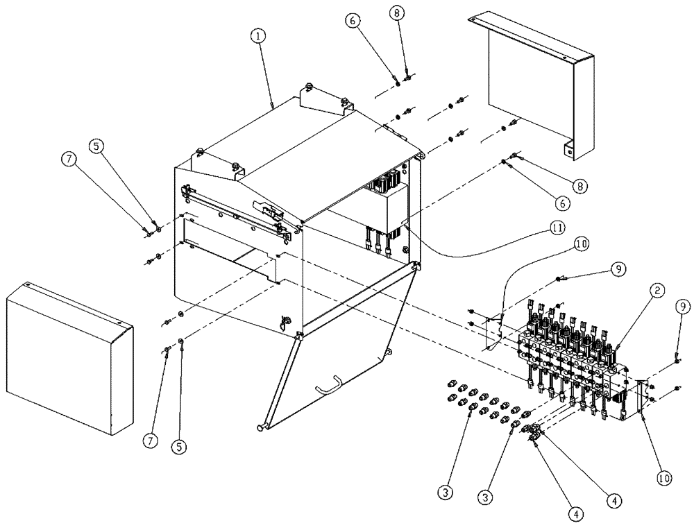 Схема запчастей Case IH 437 - (02-008) - VALVE BOX GROUP, TRIPLE Bin Group