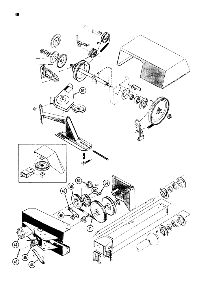 Схема запчастей Case IH 742 - (48) - MAIN DRIVES, FRONT UNIT 