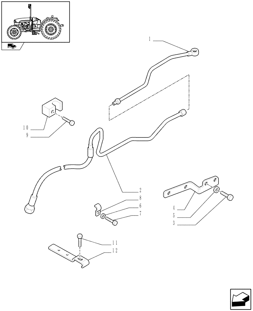 Схема запчастей Case IH FARMALL 85C - (1.32.6/02) - FRONT AXLE WITH ELECTROHYDR. DIFF. LOCK (30 KM/H)- PIPES (VAR.335323) (03) - TRANSMISSION