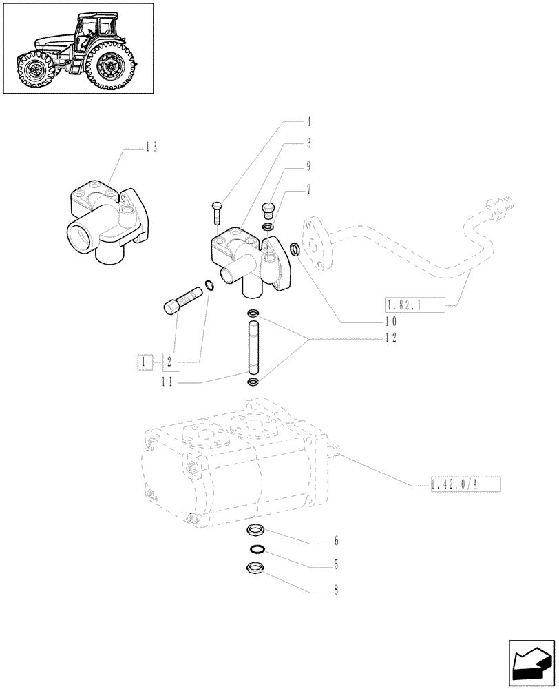 Схема запчастей Case IH JX1070U - (1.82.7/04[06]) - (VAR.419) THREE CONTROL VALVES - (BOSCH) - OVERPRESSURE RELIEF VALVE (07) - HYDRAULIC SYSTEM