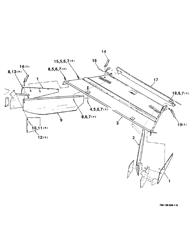 Схема запчастей Case IH 8380 - (7-28) - WINDROW FORMING SHIELDS (09) - CHASSIS