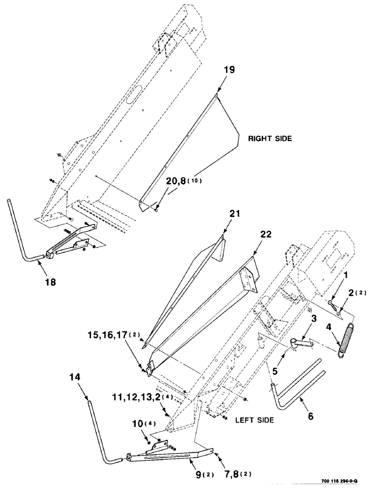 Схема запчастей Case IH 8820 - (7-12) - DIVIDER AND DEFLECTOR ASSEMBLIES, 25 AND 30 FOOT (09) - CHASSIS