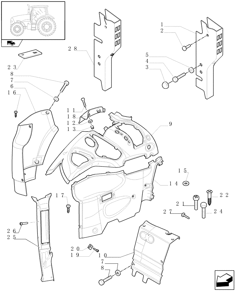 Схема запчастей Case IH PUMA 125 - (1.93.0[03A]) - CONTROLS COVER - D6514 (10) - OPERATORS PLATFORM/CAB