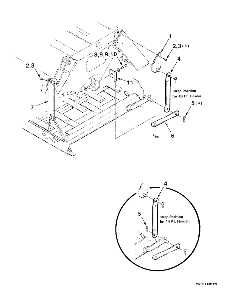 Схема запчастей Case IH 8840 - (2-04) - CONVEYOR MOUNTING ASSEMBLY- LEFT (58) - ATTACHMENTS/HEADERS