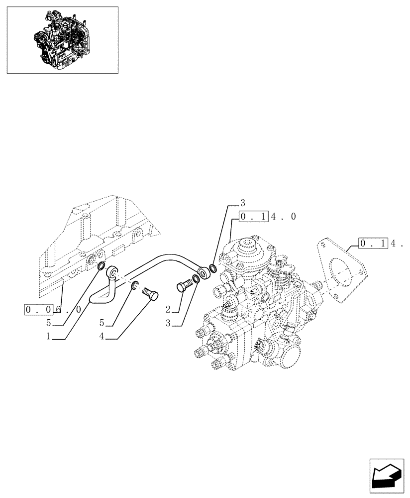 Схема запчастей Case IH MXU100 - (0.14.6) - INJECTION EQUIPMENT - PIPING (01) - ENGINE