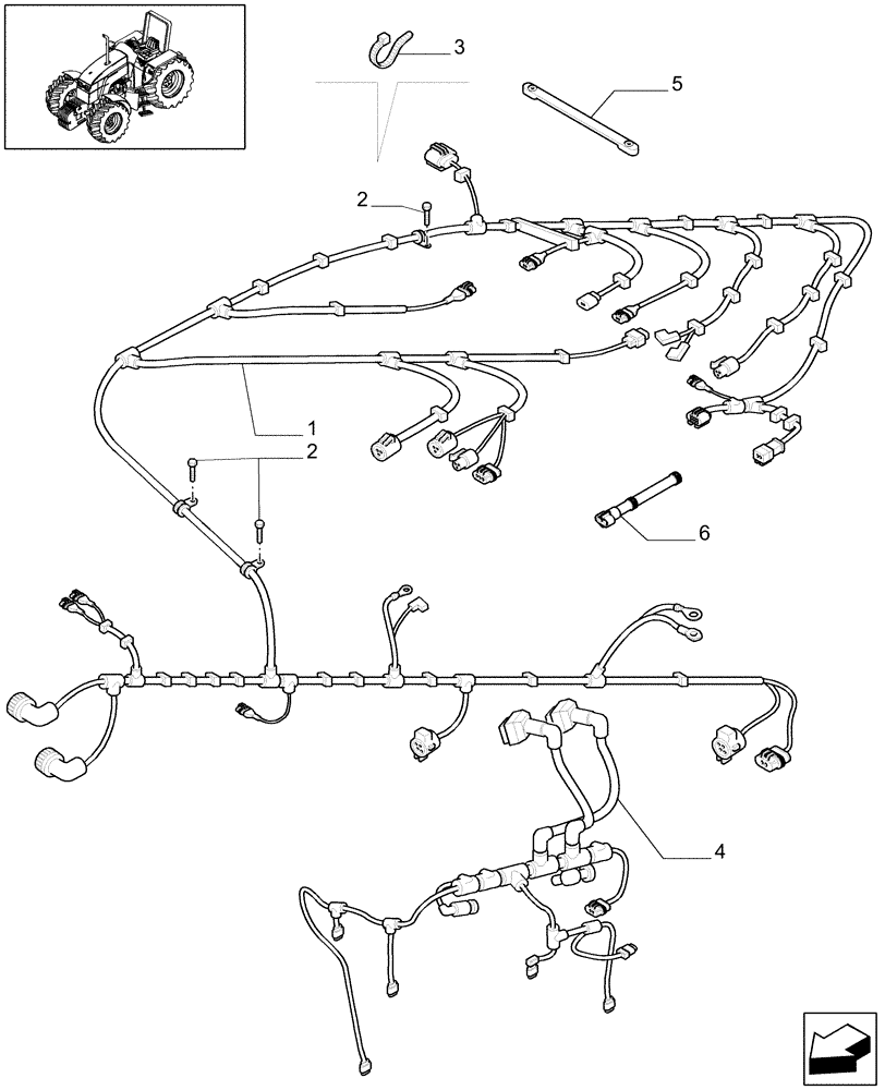 Схема запчастей Case IH MXU100 - (1.75.4[03]) - FRONT MAIN CABLE AND ENGINE CABLE - L/CAB - C5148 (06) - ELECTRICAL SYSTEMS